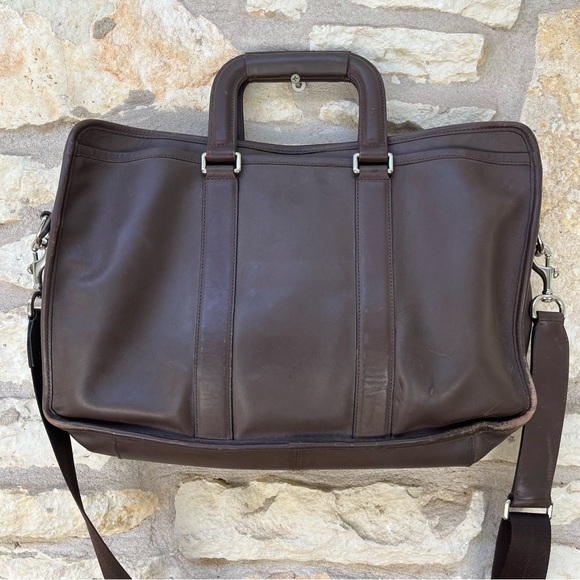 Coach 70662 Brown Leather Embassy Business Travel Portfolio Briefcase Bag - Picture 3 of 15